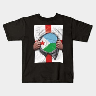 Djibouti Flag English Flag Ripped - Gift for Djiboutian From Djibouti Kids T-Shirt